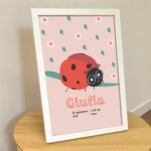 Affiche coccinelle vintage pour chambre de bébé