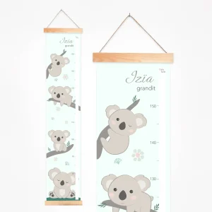 Toise bébé personnalisée thème koalas