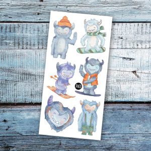 Pico Tatouage - Tatouages Temporaires - Yéti en Ski ||Pico Tatouage - Tattoo Temporaires - Yeti Skiing