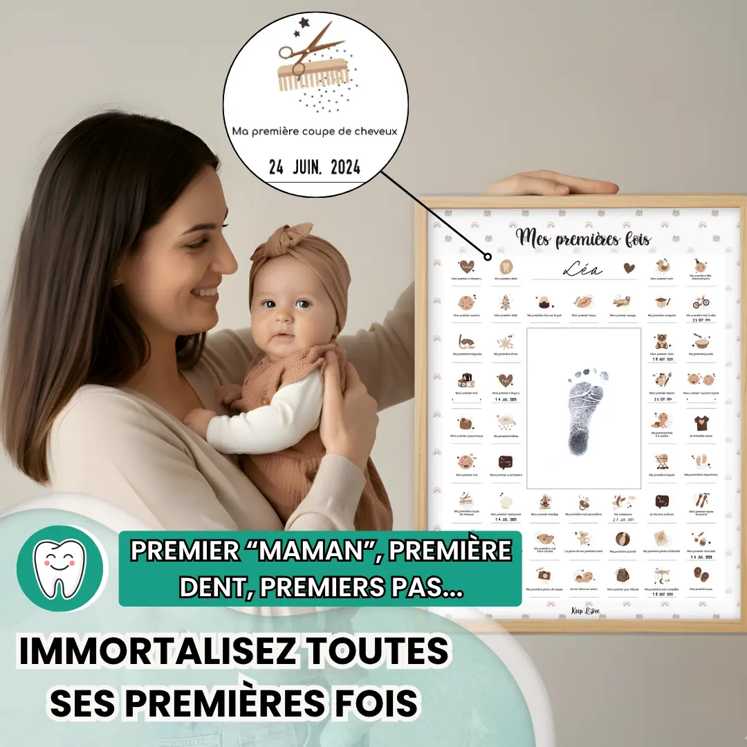 Coffret Cadre Beige “Mes Premières Fois” à tamponner – Thème Ourson – Image 4
