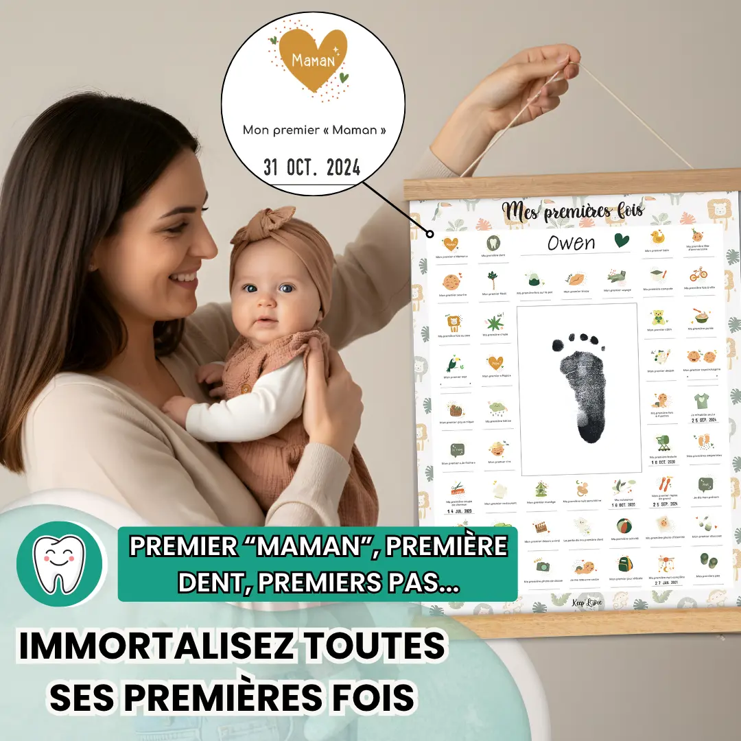 Coffret Cadre Beige “Mes Premières Fois” à tamponner – Thème Lion – Image 4