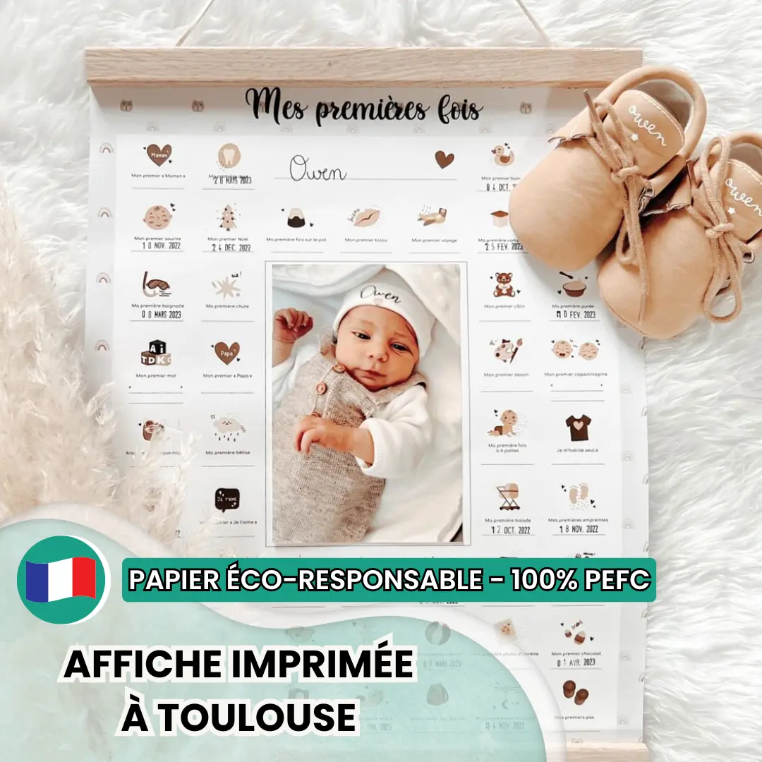 Coffret Cadre Beige “Mes Premières Fois” à tamponner – Thème Ourson – Image 8