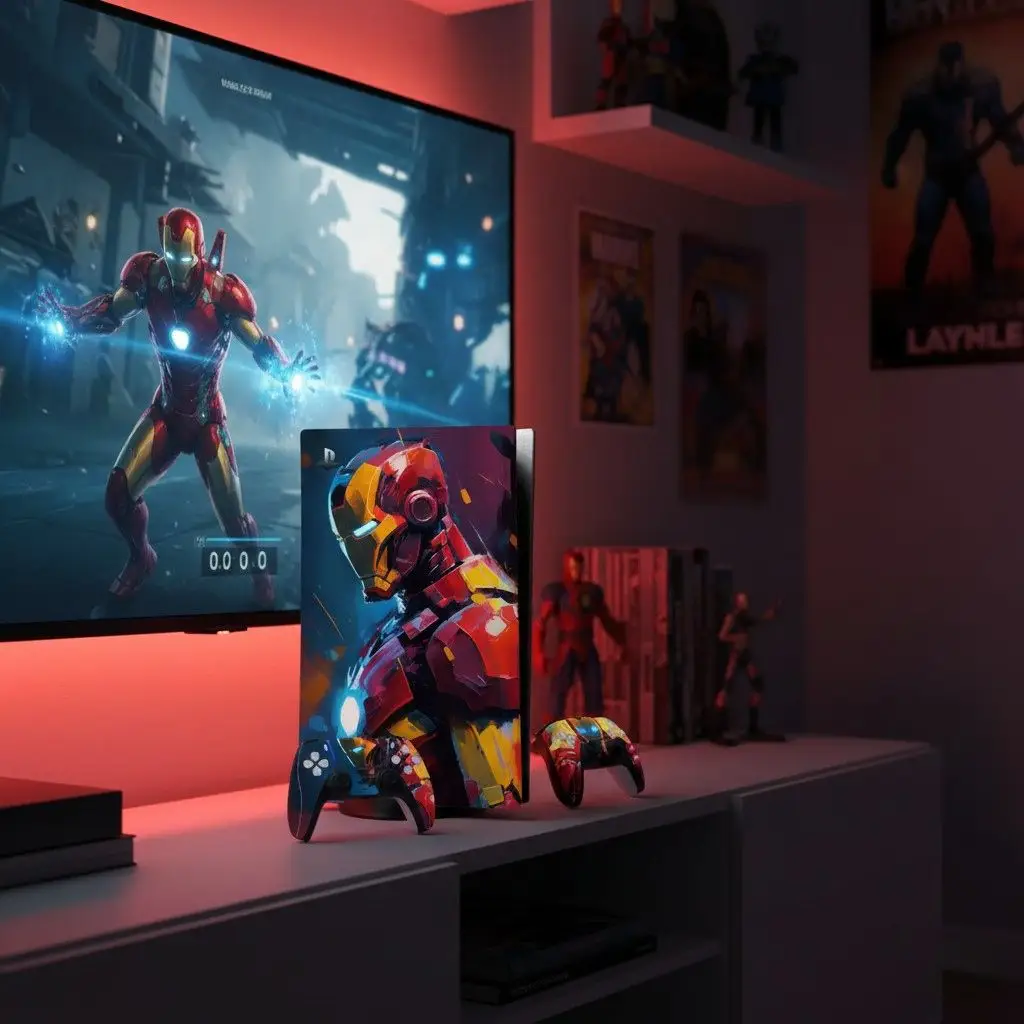 Autocollant PS5 Fat Disk Iron Man – Image 2