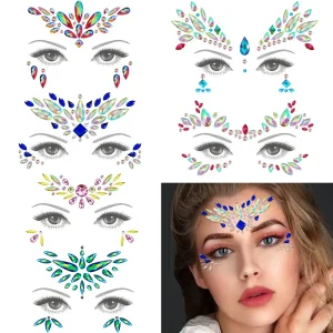 Autocollant Visage pierres précieuses strass