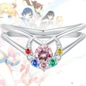 Bague Argent 925 Lune Diamant Sailor Moon