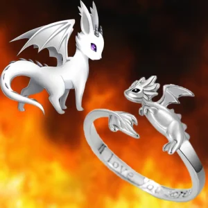 Bague Argent Dragon Pokemon