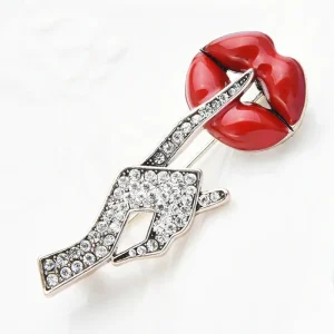 Broche lèvres rouges femme Chuut