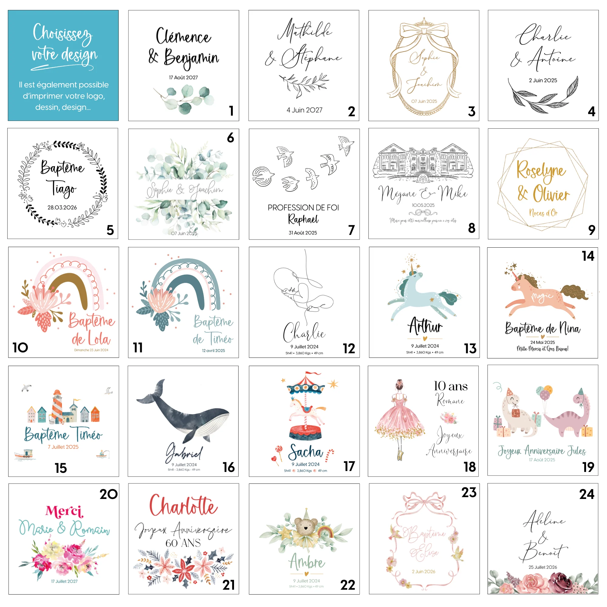 Urne en carton personnalisée - Couronne de fleurs | Urne mariage, baptême, communion, anniversaire, départ à la retraite – Image 5