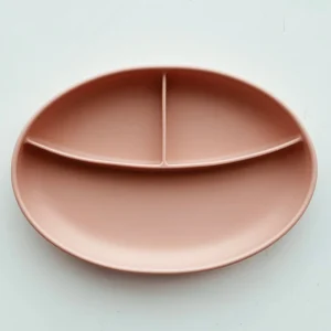 Micasso & Co. - Assiette Divisé en Silicone - Vieux Rose||Micasso & Co. - Divised Plate - Vintage Pink