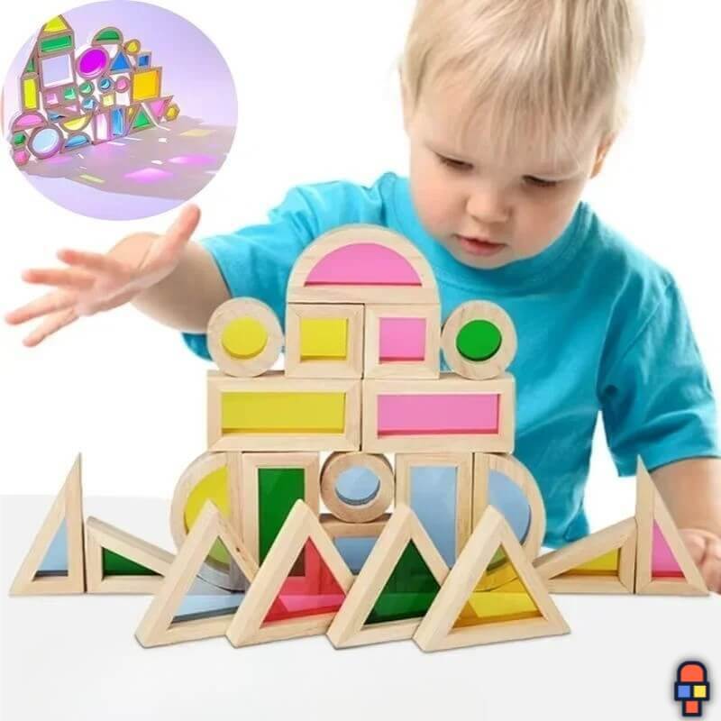 Jeu de construction en bois | LumiBlocs