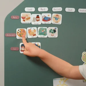 Jeu magnétique éducatif 'Ma routine magnétique du matin & du soir' (tableau en supplément)