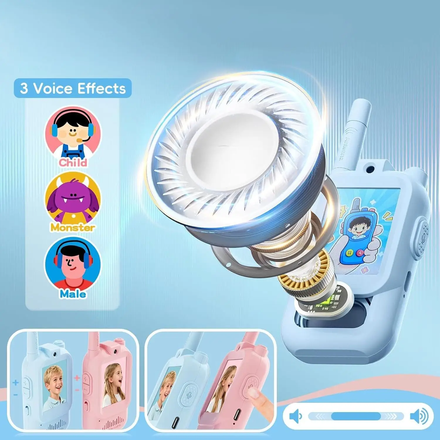 Lot 2 Talkie Walkies Rechargeable pour Enfants – Image 4