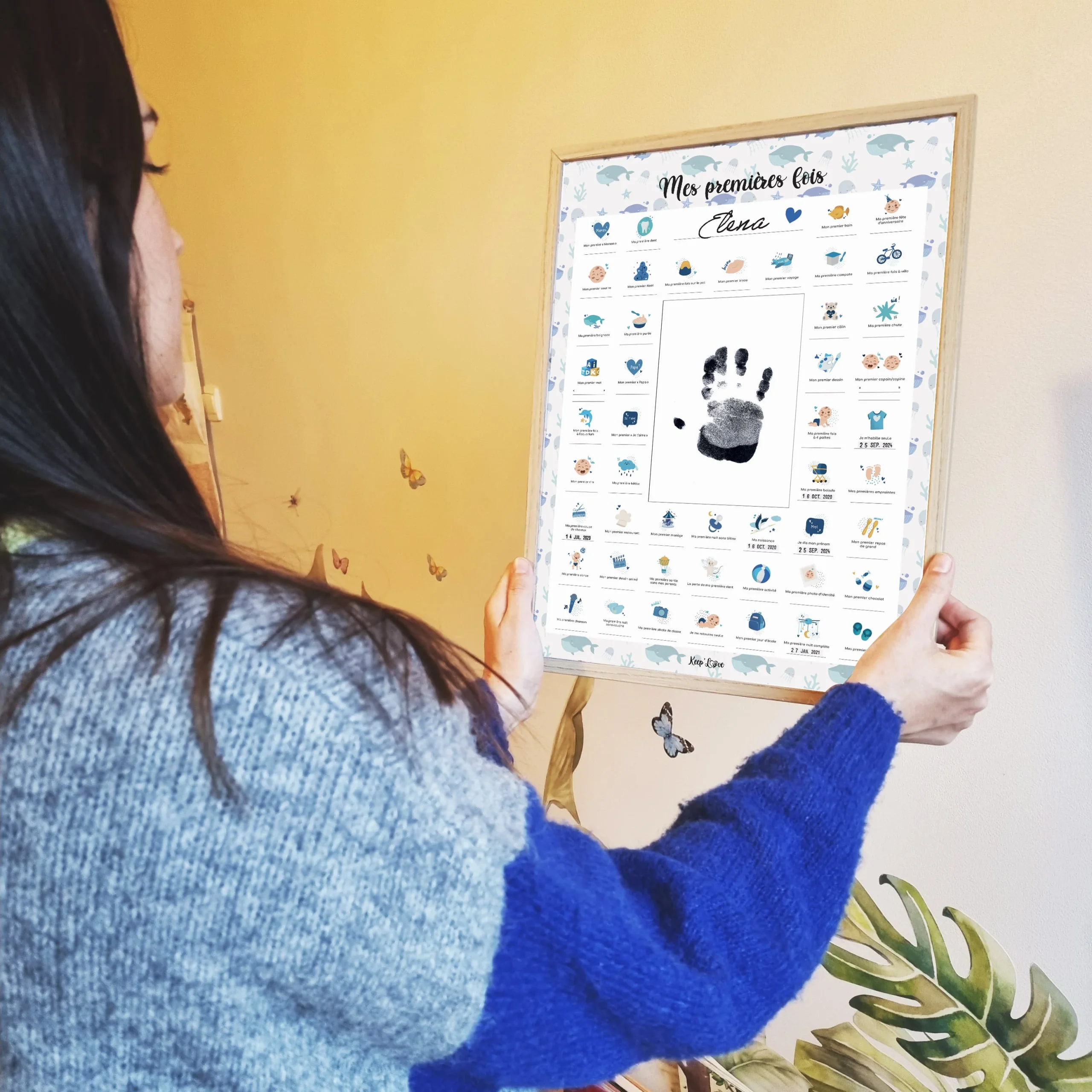 Coffret Cadre Beige “Mes Premières Fois” à tamponner – Thème Baleine – Image 9
