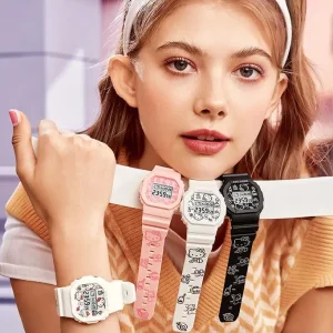 Montre Digitale Blanche Hello Kitty Waterproof