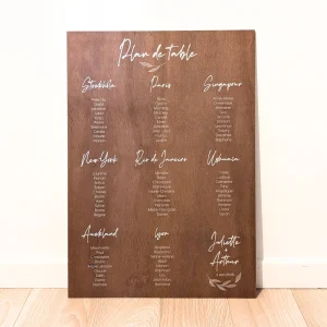 Plan de table personnalisé | Signalétique mariage personnalisée en bois (45 x 64 cm)
