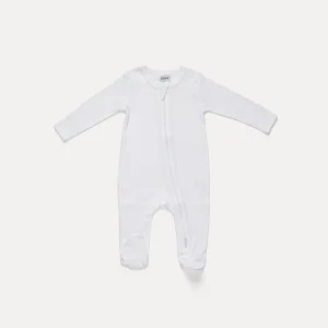 Pijeme - Pyjama à Pattes Coton Biologique Côtelé - Blanc || Pijeme - Organic Cotton Comfort Sleep - White