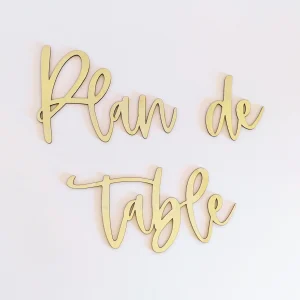 Plan de table mariage | DIY mariage - 32 x 30 cm - Mot en bois découpé
