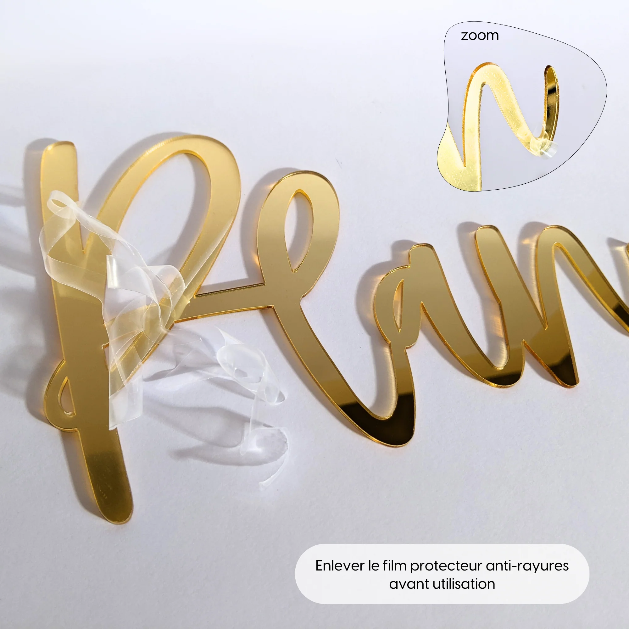 Plan de table mariage | DIY mariage - 32 x 30 cm - Mot en plexiglass doré – Image 5