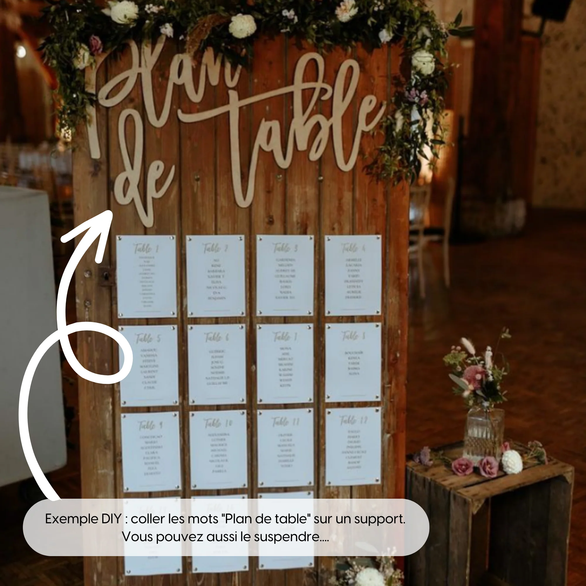 Plan de table mariage | DIY mariage - 32 x 30 cm - Mot en plexiglass doré – Image 6