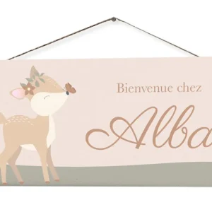 Plaque de porte biche personnalisée – une touche poétique pour la chambre de bébé