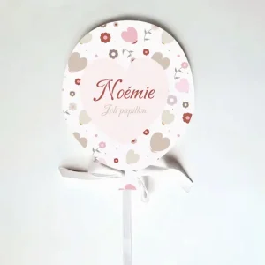 Plaque de porte prénom romantique pour Petite Fille