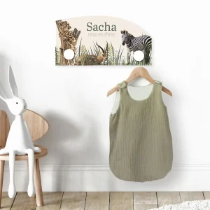 Porte-manteau animaux jungle personnalisé