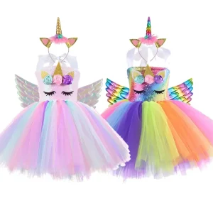 Robe Filles Tutu Licorne Enfant