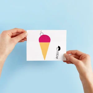 Petit Happy - Carte de Souhait à Déplier - Cornet||Petit Happy - Greeting Card to Unfold - Ice Cream