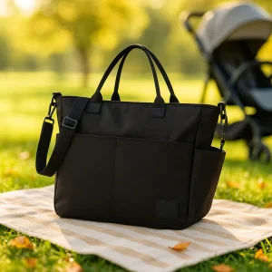 Sac à langer noir | élégance nomade