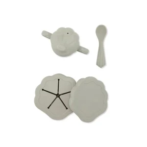 Konges Slojd - Ensemble Dîner Coquillage en Silicone - Light Blue||Konges Slojd - Silicone Clam Set - Light Blue