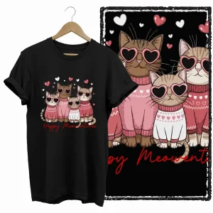 T-Shirt Coton Famille Chats