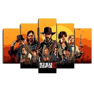 Tableaux 5 Pièces Red Dead Redemption 2