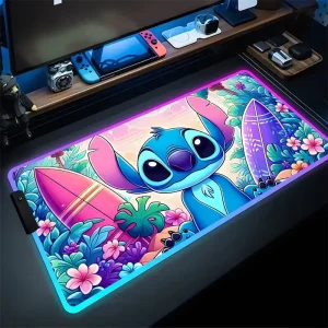 Tapis de souris LED RGB Stitch Plage Surf