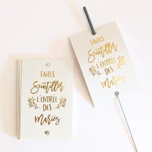 10 étiquettes dorées pour cierges magiques | Faites scintiller l'entrée des mariés