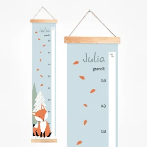 Toise bébé personnalisée du petit renard de la forêt
